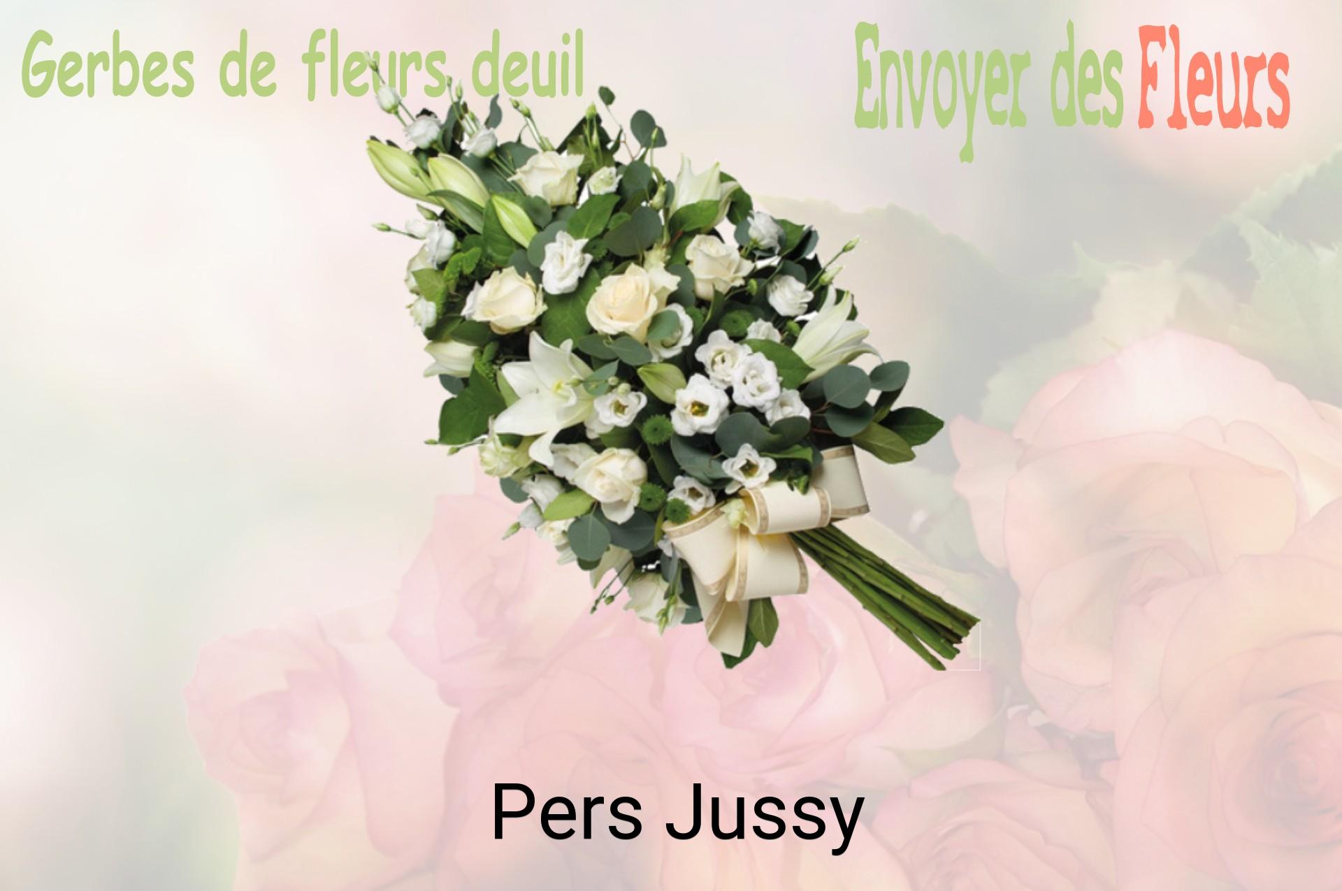 Gerbe de fleurs de deuil livrée à Pers-Jussy